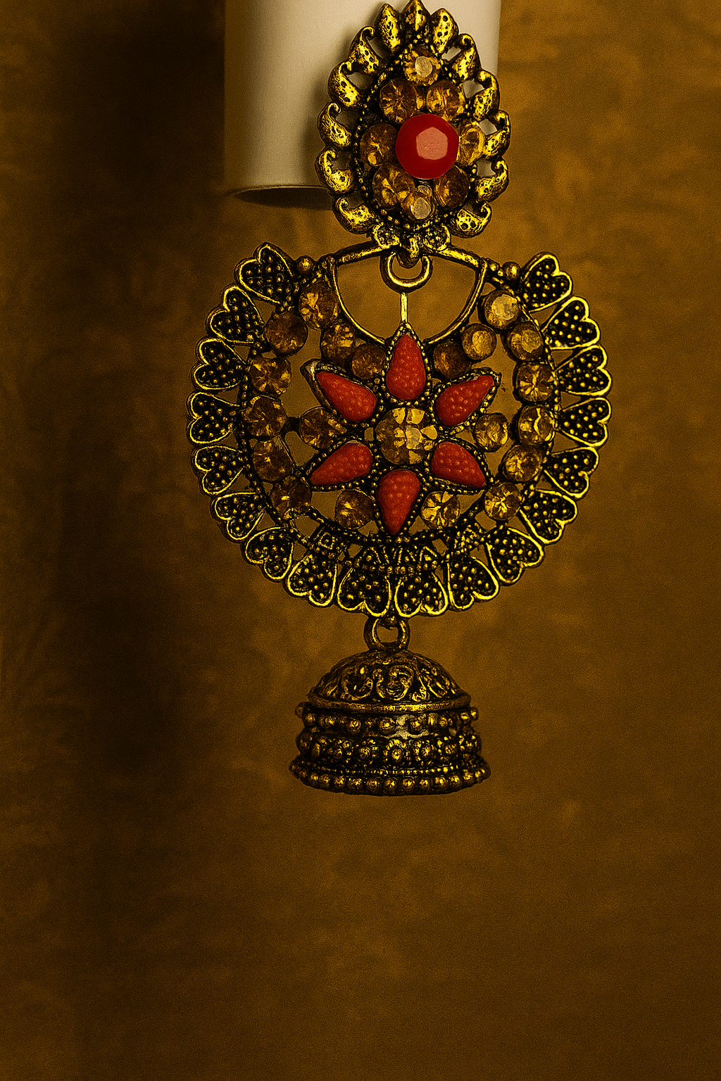 Golden Ember Jhumka