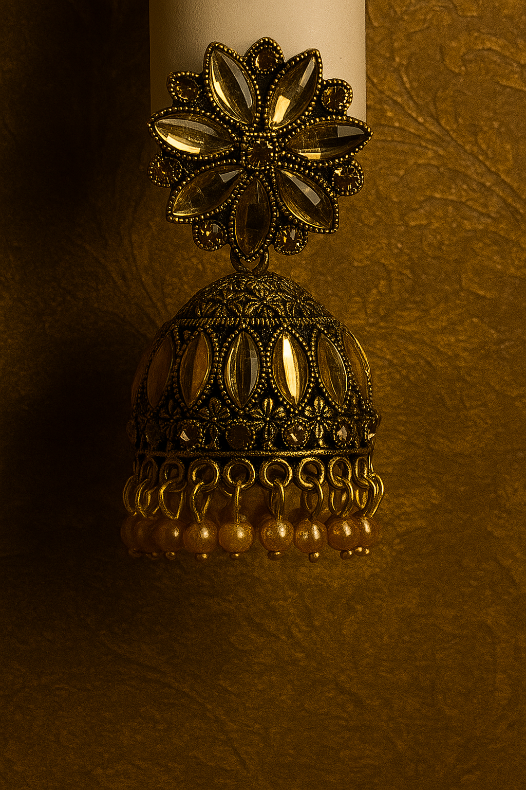 Golden Petal Jhumka