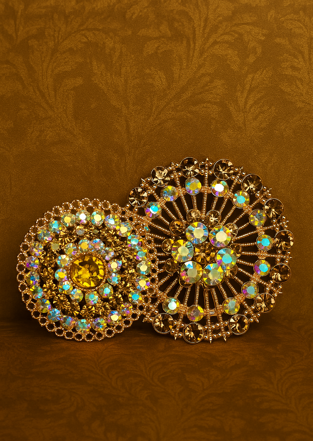Golden Crystal Finger Ring Combo Set