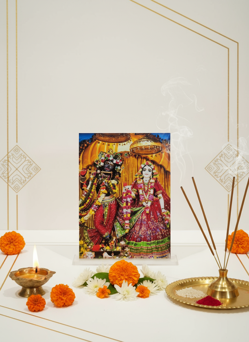 Radha Krishna Deity Crystal Disc