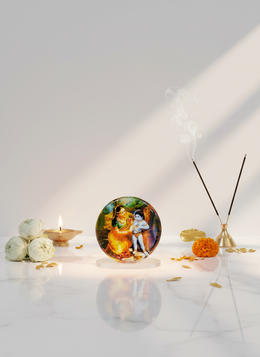 Yashoda Krishna Crystal Disc