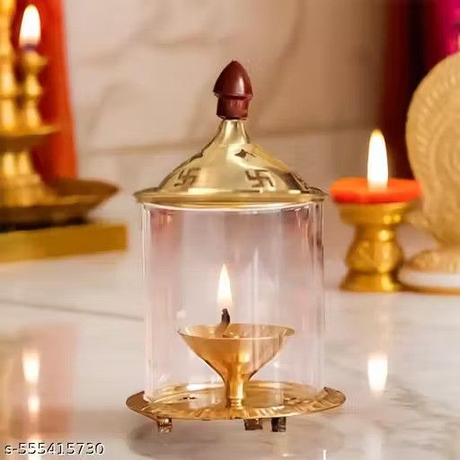 Brass and Glass Akhand Deep